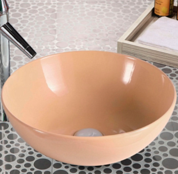 Фигурный умывальник 385*385*145 MELANA  MLN-T4005-B16 (кремовая)